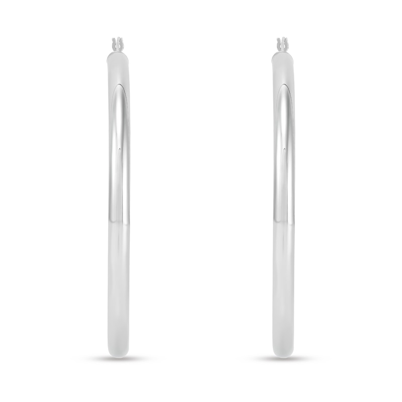 60.0mm Tube Hoop Earrings in Hollow Sterling Silver