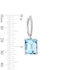 Thumbnail Image 2 of EFFY™ Collection Emerald-Cut Sky Blue Topaz and White Sapphire Hoop Drop Earrings in Sterling Silver