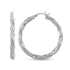 Thumbnail Image 2 of 30.0mm Diamond-Cut Hoop Earrings in Hollow Sterling Silver