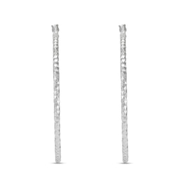 44.0mm Diamond-Cut Square-Tube Hoop Earrings in Hollow Sterling Silver