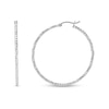 Thumbnail Image 2 of 44.0mm Diamond-Cut Square-Tube Hoop Earrings in Hollow Sterling Silver