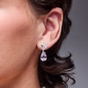 Thumbnail Image 2 of EFFY™ Collection Cushion-Cut White Topaz and Pear-Shaped Light Amethyst Drop Earrings in Sterling Silver