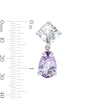 Thumbnail Image 2 of EFFY™ Collection Cushion-Cut White Topaz and Pear-Shaped Light Amethyst Drop Earrings in Sterling Silver