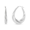 Thumbnail Image 2 of 35.0mm Tapered Twist Pattern Hoop Earrings in Hollow Sterling Silver