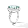 Thumbnail Image 4 of EFFY™ Collection Emerald-Cut Green Quartz and 0.23 CT. T.W. Diamond Frame Cocktail Ring in Sterling Silver