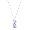 Thumbnail Image 1 of EFFY™ Collection Cushion-Cut White Topaz and Pear-Shaped Light Amethyst Drop Pendant in Sterling Silver