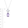 Thumbnail Image 3 of EFFY™ Collection Cushion-Cut White Topaz and Pear-Shaped Light Amethyst Drop Pendant in Sterling Silver