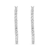 Thumbnail Image 1 of 35.0mm Diamond-Cut Woven Hoop Earrings in Hollow Sterling Silver