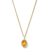Thumbnail Image 1 of EFFY™ Collection Oval Citrine and White Zircon Pendant in Sterling Silver with 14K Gold Plate