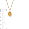 Thumbnail Image 4 of EFFY™ Collection Oval Citrine and White Zircon Pendant in Sterling Silver with 14K Gold Plate