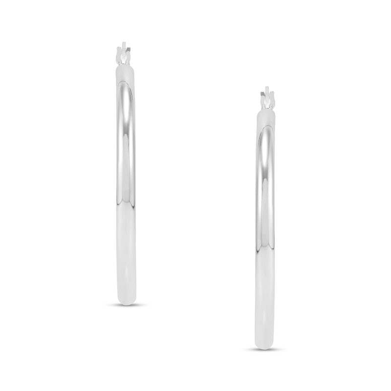 40.0mm Tube Hoop Earrings in Hollow Sterling Silver