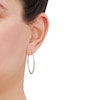 Thumbnail Image 2 of 36.0mm Diamond-Cut Oval Hoop Earrings in Hollow Sterling Silver