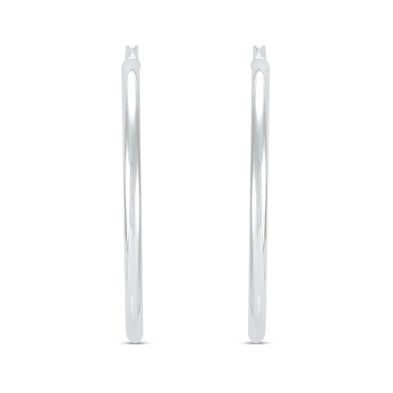50.0mm Tube Hoop Earrings in Hollow Sterling Silver