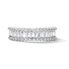 Thumbnail Image 1 of 1.00 CT. T.W. Baguette-Cut and Round Certified Lab-Grown Diamond Anniversary Ring in 14K White Gold (F/VS2)