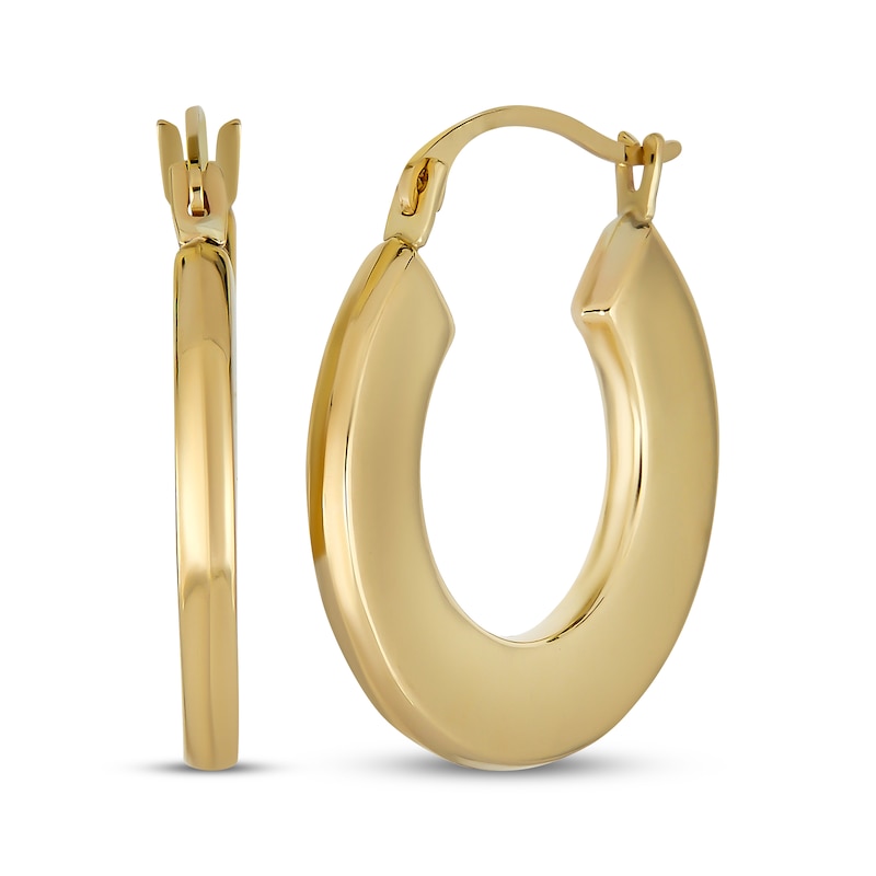 19.17mm Flat Hoop Earrings in Solid 10K Gold