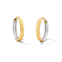 Hoop Earrings in Solid 10K Two-Tone Gold