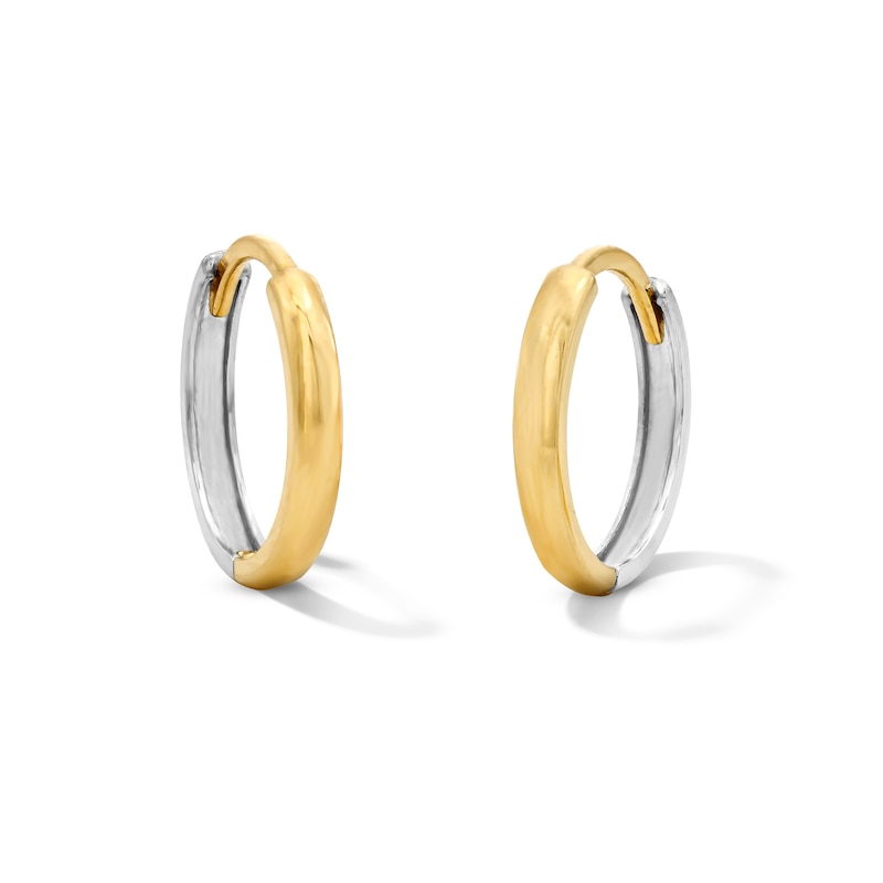 Main Image 1 of Hoop Earrings in Solid 10K Two-Tone Gold