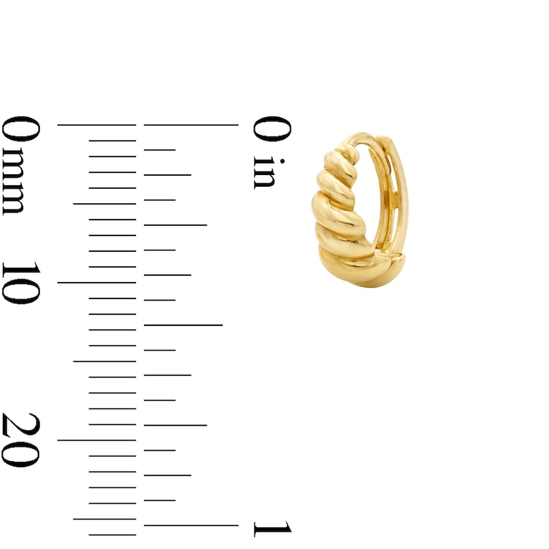 Main Image 3 of Tapered Croissant Huggie Hoop Earrings in Solid 10K Gold
