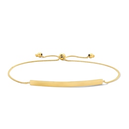 Bar Bolo Bracelet in Hollow 14K Gold - 8.5"