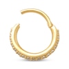 Thumbnail Image 3 of Cubic Zirconia Single Clicker Hoop in Solid 14K Gold