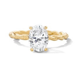 1.60 CT. T.W. Oval Certified Lab-Grown Diamond Hidden Halo Engagement Ring in 14K Gold (F/VS2)