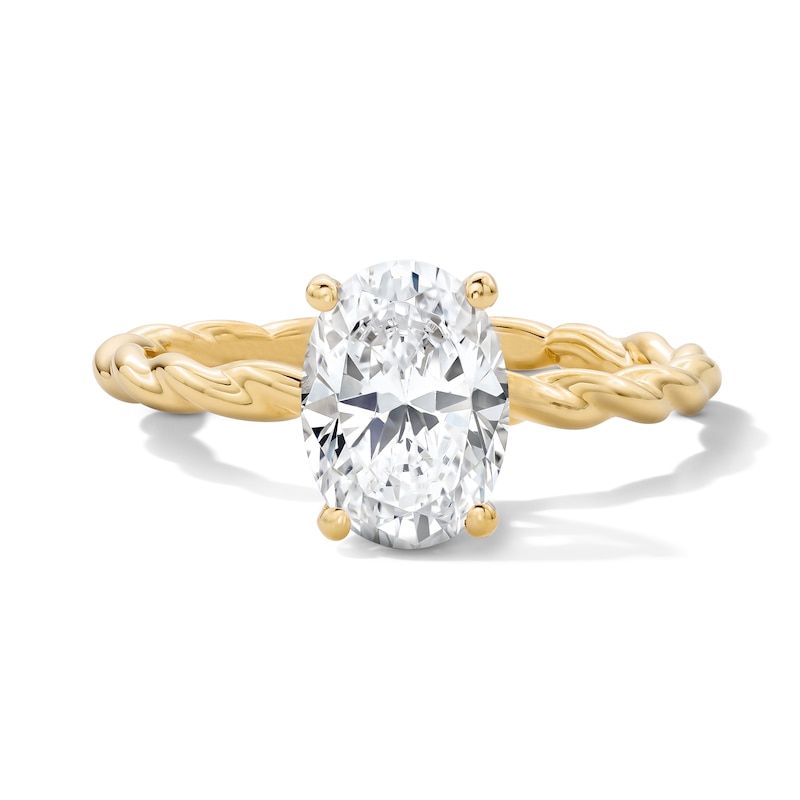 1.60 CT. T.W. Oval Certified Lab-Grown Diamond Hidden Halo Engagement Ring in 14K Gold (F/VS2)