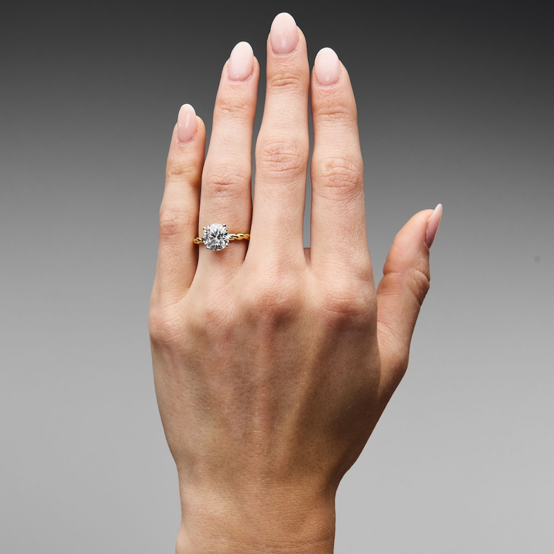 1.60 CT. T.W. Oval Certified Lab-Grown Diamond Hidden Halo Engagement Ring in 14K Gold (F/VS2)