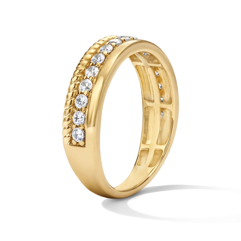 0.30 CT. T.W. Certified Lab-Grown Diamond Three-Row Anniversary Ring in 14K Gold (F/VS2)