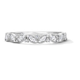 Emmy London 0.30 CT. T.W. Marquise-Cut Certified Lab-Grown Diamond Band in 18K White Gold (F/VS2)