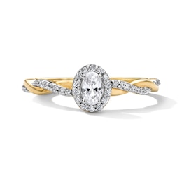 0.35 CT. T.W. Oval Diamond Frame Engagement Ring in 10K Gold