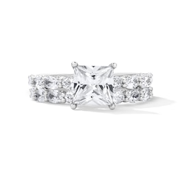 Emmy London 4.00 CT. T.W. Princess-Cut Certified Lab-Grown Diamond Bridal Set in 18K White Gold