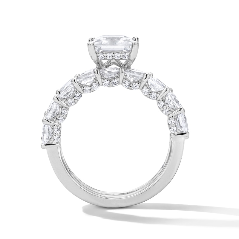 Emmy London 4.00 CT. T.W. Princess-Cut Certified Lab-Grown Diamond Bridal Set in 18K White Gold