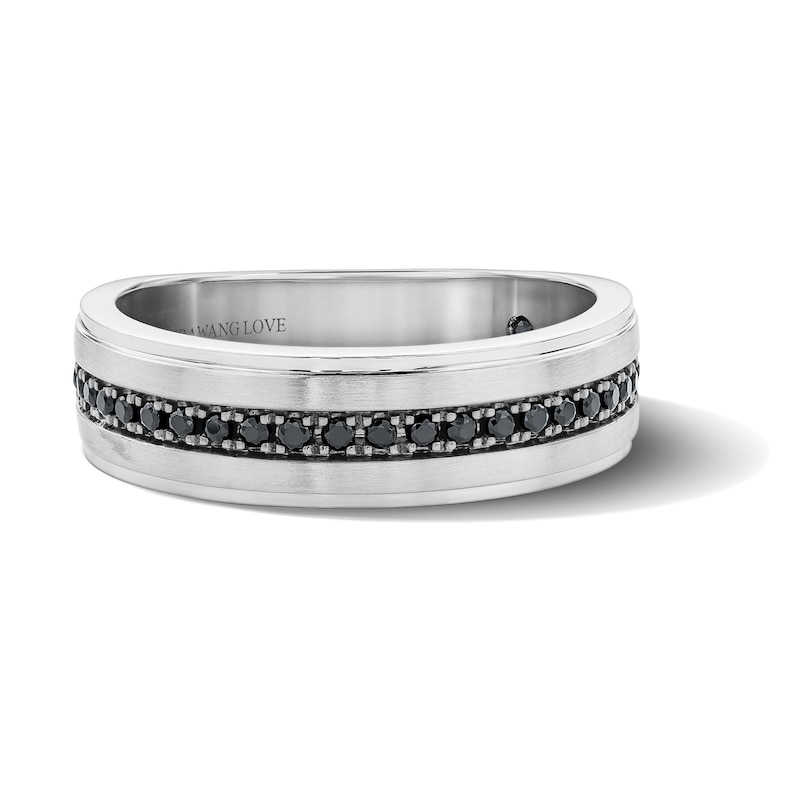 Main Image 1 of Vera Wang Men’s 0.29 CT. T.W. Black Diamond Wedding Band in 14K White Gold