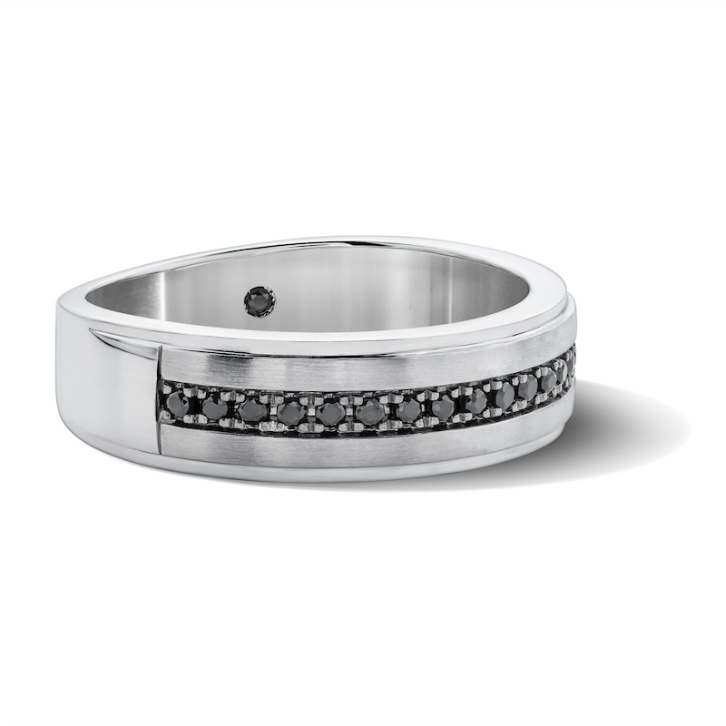Main Image 2 of Vera Wang Men’s 0.29 CT. T.W. Black Diamond Wedding Band in 14K White Gold