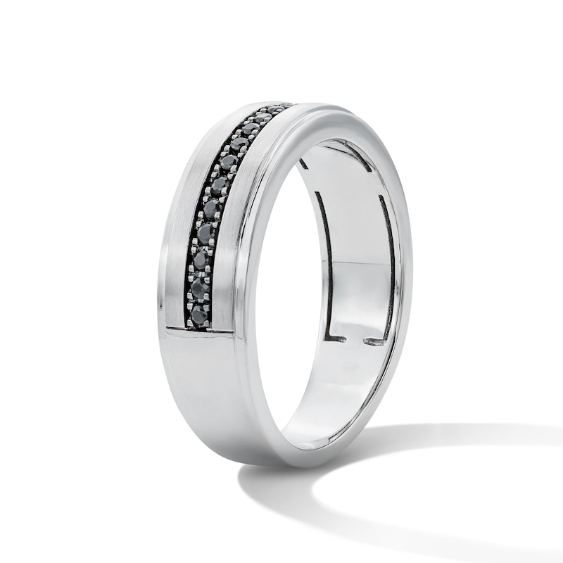 Main Image 3 of Vera Wang Men’s 0.29 CT. T.W. Black Diamond Wedding Band in 14K White Gold