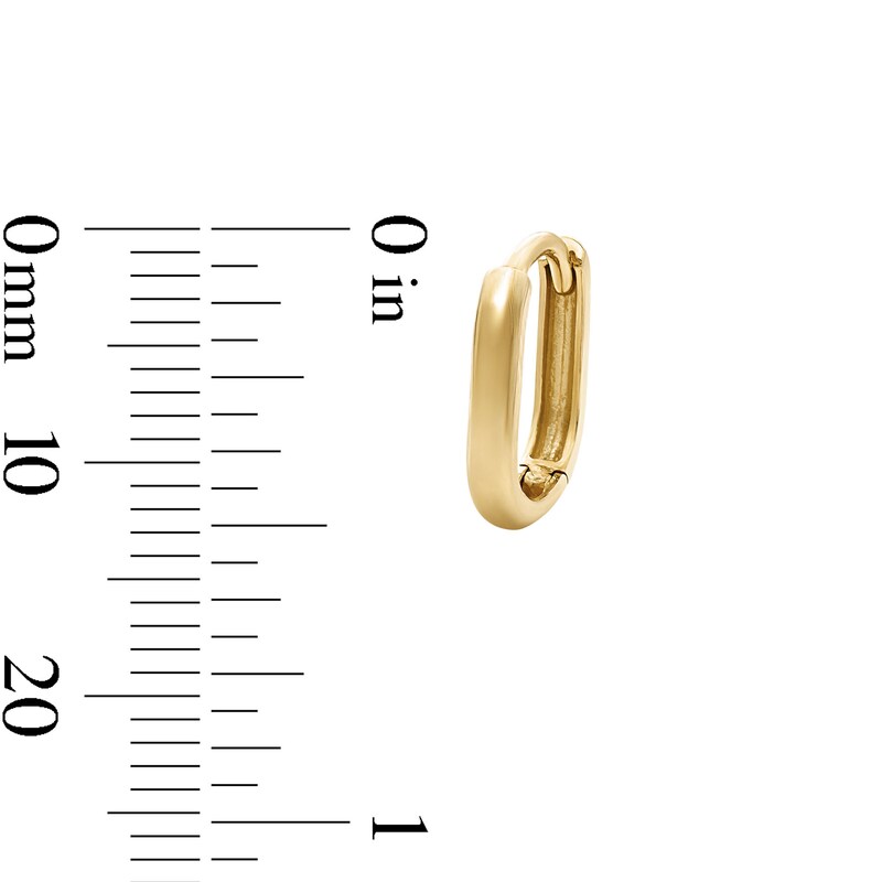 Rectangle Huggie Hoop Earrings in Solid 10K Gold