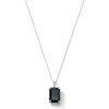 Thumbnail Image 1 of EFFY™ Collection Emerald-Cut Black Onyx and White Sapphire Pendant in Sterling Silver