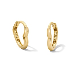 Heart-Shaped Hoop Earrings in Solid 10K Gold