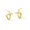 Thumbnail Image 1 of Cross J-Hoop Earrings in Solid 10K Gold