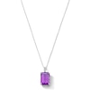 Thumbnail Image 1 of EFFY™ Collection Emerald-Cut Amethyst and White Sapphire Pendant in Sterling Silver