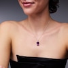 Thumbnail Image 2 of EFFY™ Collection Emerald-Cut Amethyst and White Sapphire Pendant in Sterling Silver
