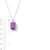 Thumbnail Image 3 of EFFY™ Collection Emerald-Cut Amethyst and White Sapphire Pendant in Sterling Silver