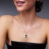 Thumbnail Image 2 of EFFY™ Collection Emerald-Cut Green Quartz and 0.29 CT. T.W. Diamond Frame Pendant in Sterling Silver