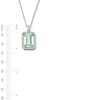 Thumbnail Image 3 of EFFY™ Collection Emerald-Cut Green Quartz and 0.29 CT. T.W. Diamond Frame Pendant in Sterling Silver