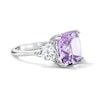 Thumbnail Image 3 of EFFY™ Collection Cushion-Cut Pink Amethyst and Trillion-Cut White Topaz Fashion Ring in Sterling Silver
