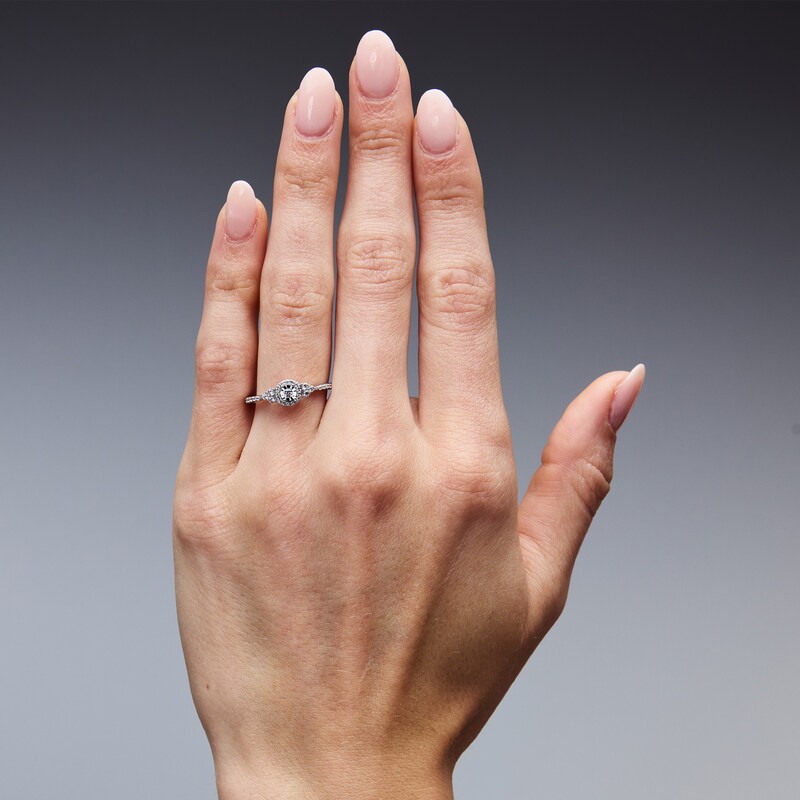 Main Image 2 of 0.20 CT. T.W. Diamond Promise Ring in Sterling Silver