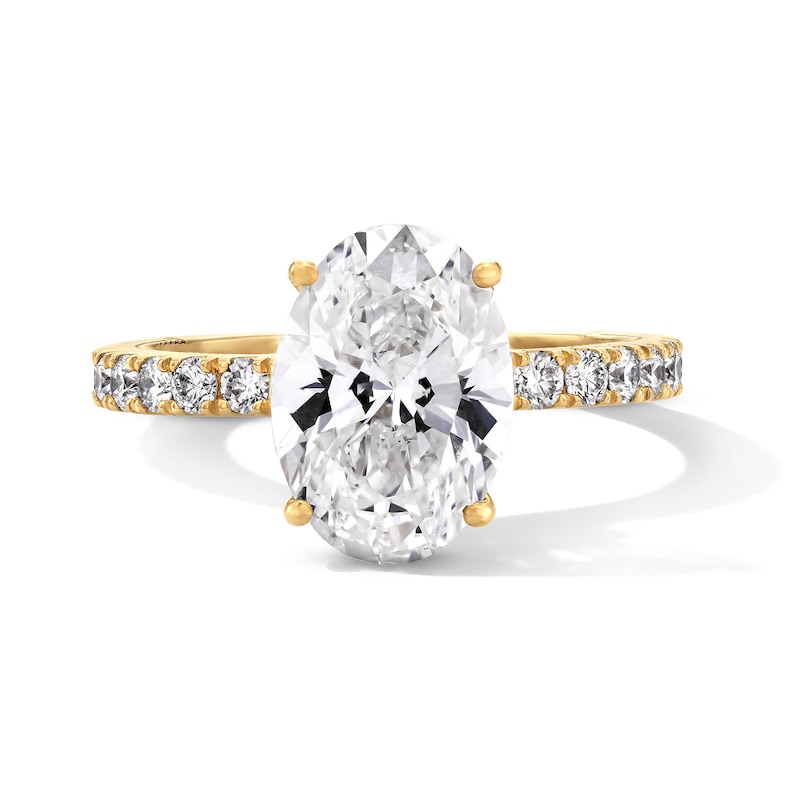 Neil Lane Artistry 3.58 CT. T.W. Oval Certified Lab-Grown Diamond Engagement Ring in 14K Gold (F/VS2)