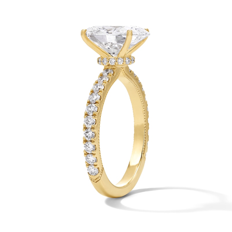 Neil Lane Artistry 3.58 CT. T.W. Oval Certified Lab-Grown Diamond Engagement Ring in 14K Gold (F/VS2)
