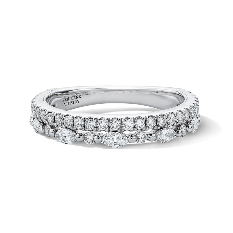 Neil Lane Artistry 0.69 CT. T.W. Marquise-Cut Certified Lab-Grown Diamond Band in 14K White Gold (F/VS2)