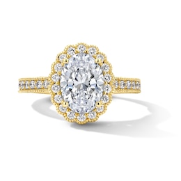 Neil Lane Artistry 2.80 CT. T.W. Oval Certified Lab-Grown Diamond Scalloped Frame Engagement Ring in 14K Gold (F/VS2)